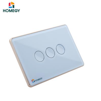 Công tắc thông minh Homegy 3 nút kính lõm