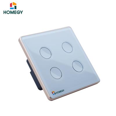 Công tắc thông minh Homegy 4 nút kính lõm
